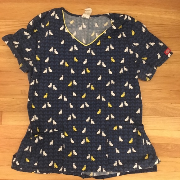 Dickies Tops - Dickies Gen Flex Scrub Top Cat Print Large